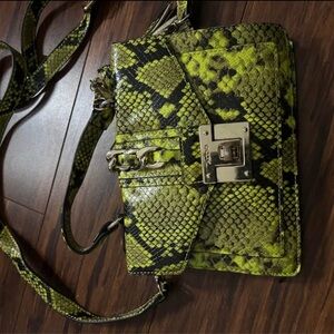 Green Snake Print Women's Bag